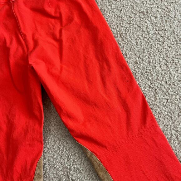 Ralph Lauren Womens Equestrian Riding Pants Orange Suede Patches Size 6 - Picture 5 of 7